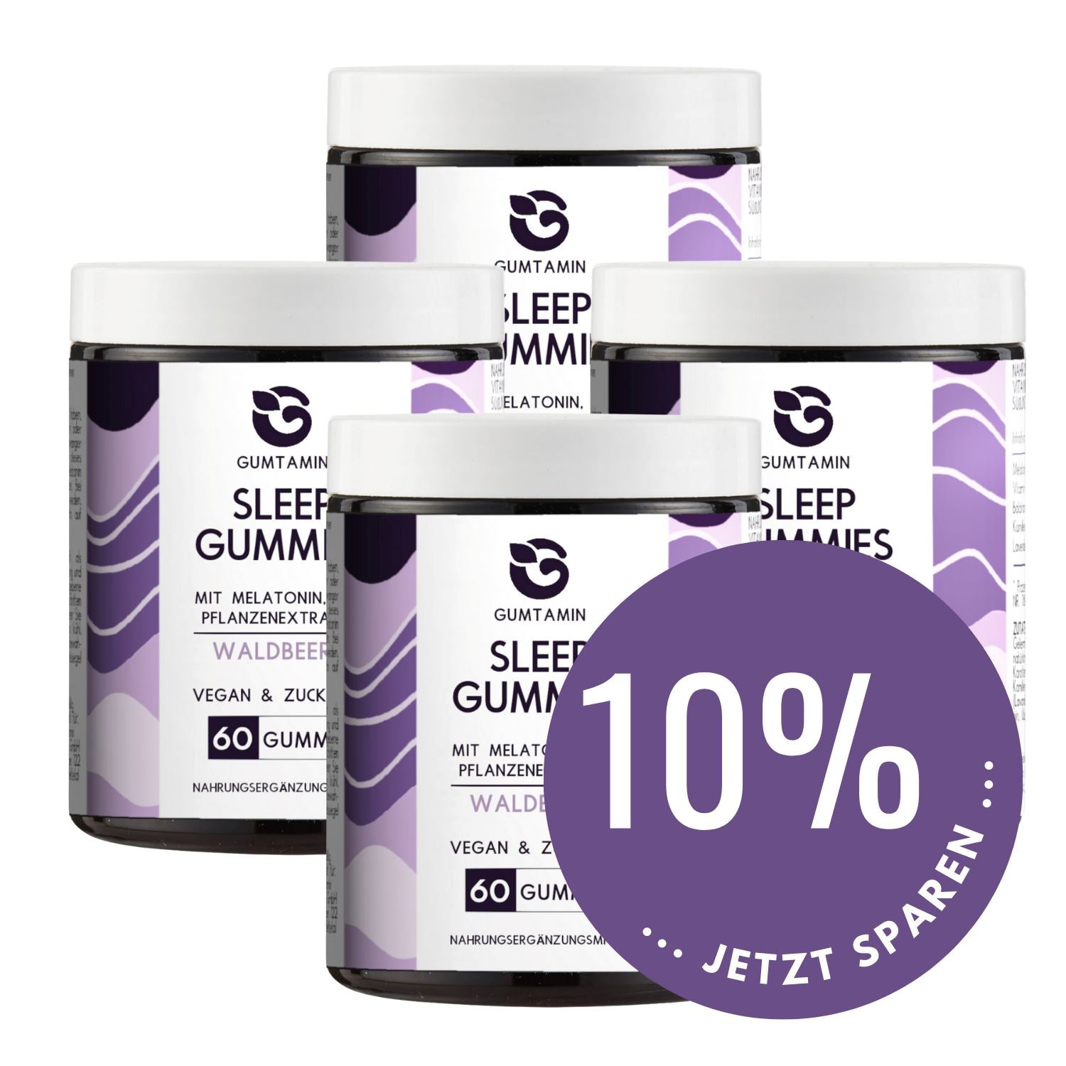 Melatonin Gummibärchen Nahrungsergänzung gumtamin 4x 60 Stück