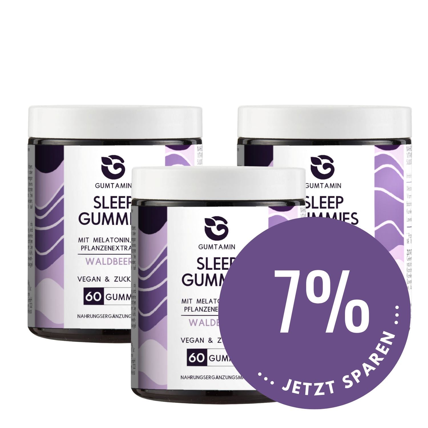 Melatonin Gummibärchen Nahrungsergänzung gumtamin 3x 60 Stück