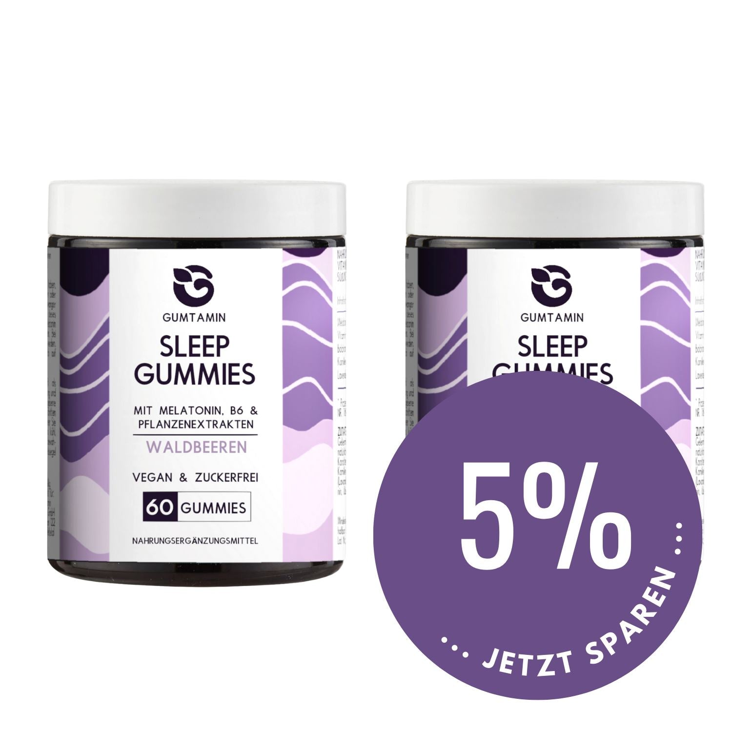 Melatonin Gummibärchen Nahrungsergänzung gumtamin 2x 60 Stück