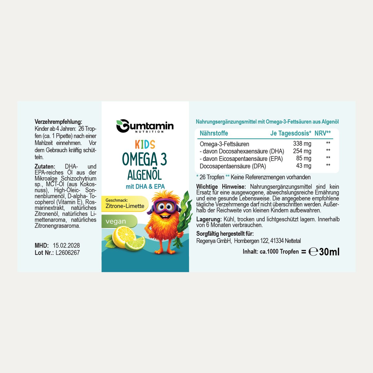 Omega 3 Algenöl Tropfen Kinder